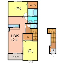 プリフィオーレ　Ｂの物件間取画像